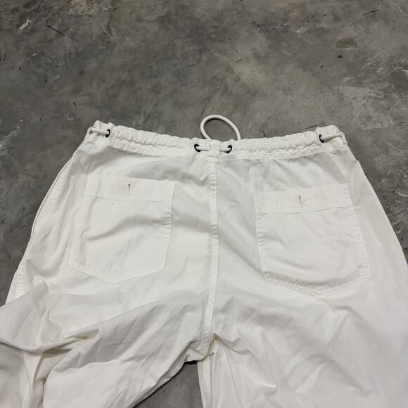 Vintage Polo Ralph Lauren Drawstring Belt White Cotton Pant Large Boat Loose 34 - Picture 8 of 10